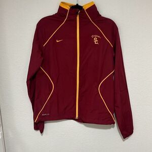 Nike Maroon Yellow USC Trojans Storm Fit Full Zip Jacket Size Large‎